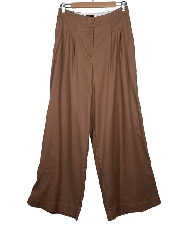 White House Black Market Pants - WHBM Linen Blend The Wide Leg Pants Brown Size 6